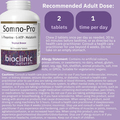 Bioclinic Naturals Somno Pro textura del comprimido masticable sabor tropical