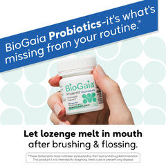 BioGaia Prodentis en baño estilo lifestyle transmite rutina sencilla