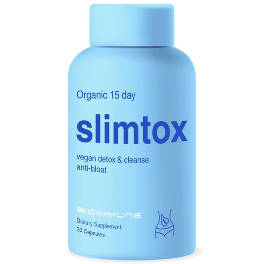BioImmune Slimtox frente del producto mostrando diseño y beneficio de limpieza