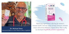 Biom Probiotics caja abierta con supositorios listos para el tratamiento genital