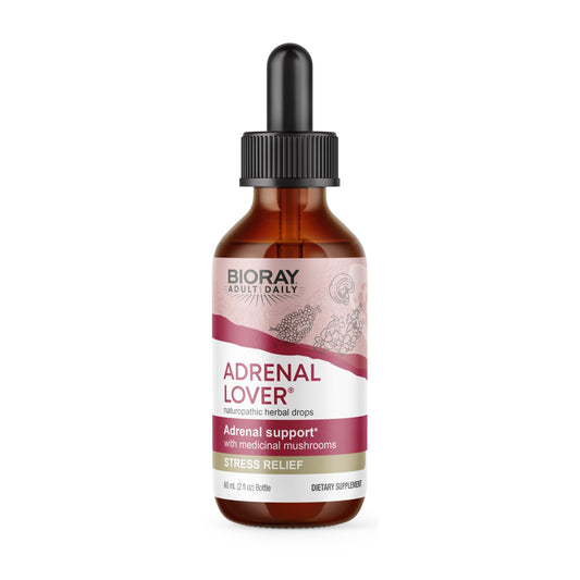 BIORAY Adult Daily Adrenal Lover bottle—gentle support to sustain energy through the day.