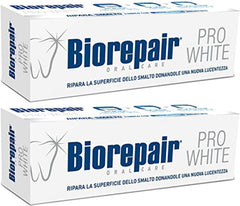 Biorepair Pro White frente del tubo mostrando etiqueta y beneficio de reparación