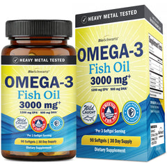 Envase BioSchwartz frontal mostrando etiqueta y cantidad de 90 softgels
