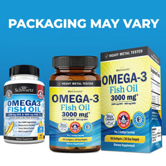 Gota de aceite omega-3 BioSchwartz resaltando pureza y brillo