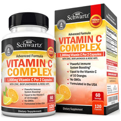 BioSchwartz envase frontal de Vitamin C Complex, presentación clara y profesional