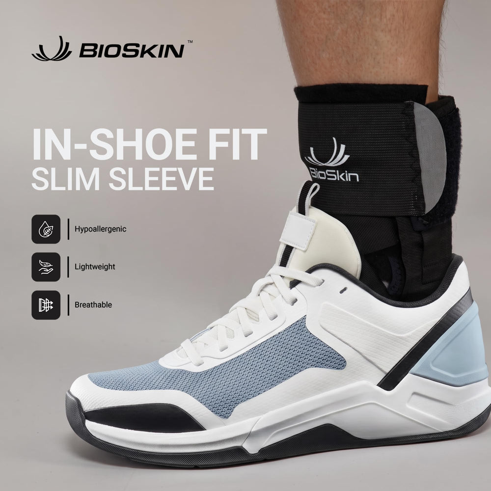 BioSkin TriLok usado en entrenamiento, estabiliza el pie durante la actividad
