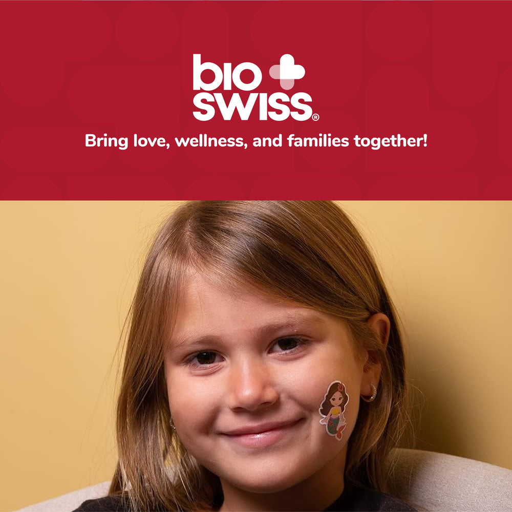 BioSwiss bandita aplicada en niño jugando, calma y protección