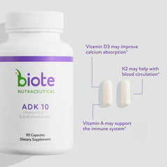 Biote ADK 10 cápsulas sobre mesa destacando fácil incorporación diaria
