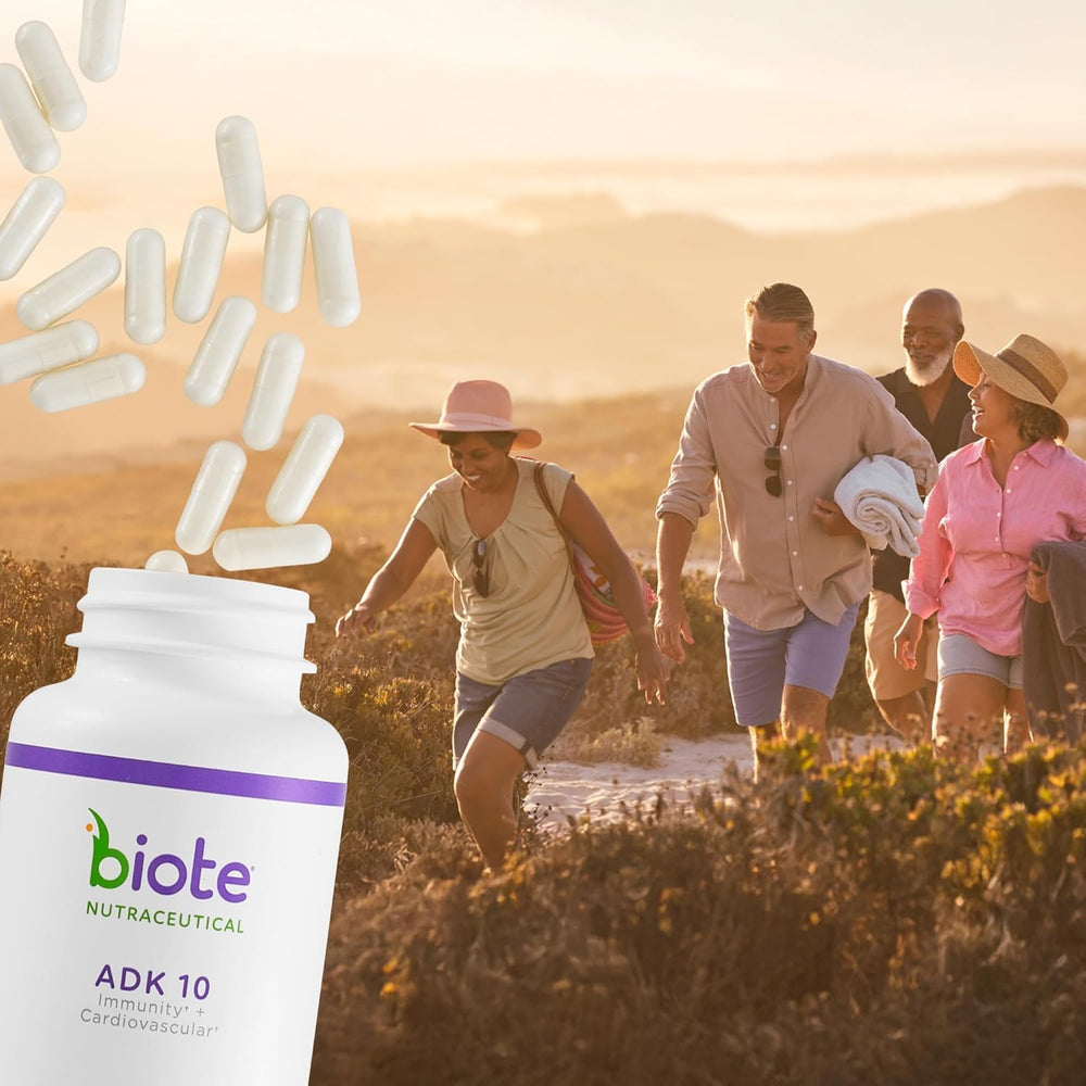Biote ADK 10 textura de la cápsula en primer plano que facilita deglución