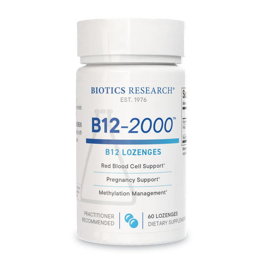 BIOTICS RESEARCH envase frontal mostrando 60 pastillas y sabor frutos del bosque