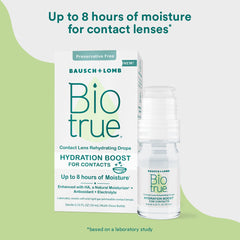 Biotrue comparativa de tamaño de 0.33 fl oz para llevar fácilmente
