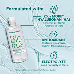Persona poniendo lente con Biotrue para mayor comodidad durante el día