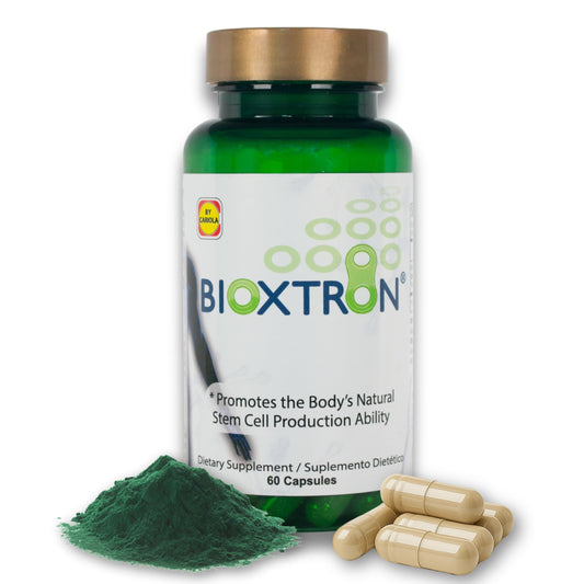 Bioxtron frasco frontal mostrando diseño y dosis para uso diario