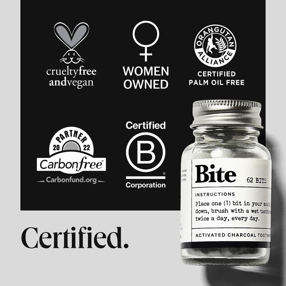 Bite etiqueta con lista de ingredientes, transparencia y beneficio de ingredientes limpios