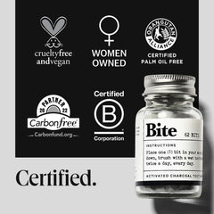 Bite etiqueta con lista de ingredientes, transparencia y beneficio de ingredientes limpios