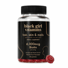 Black Girl Vitamins bote frontal mostrando etiqueta y beneficios
