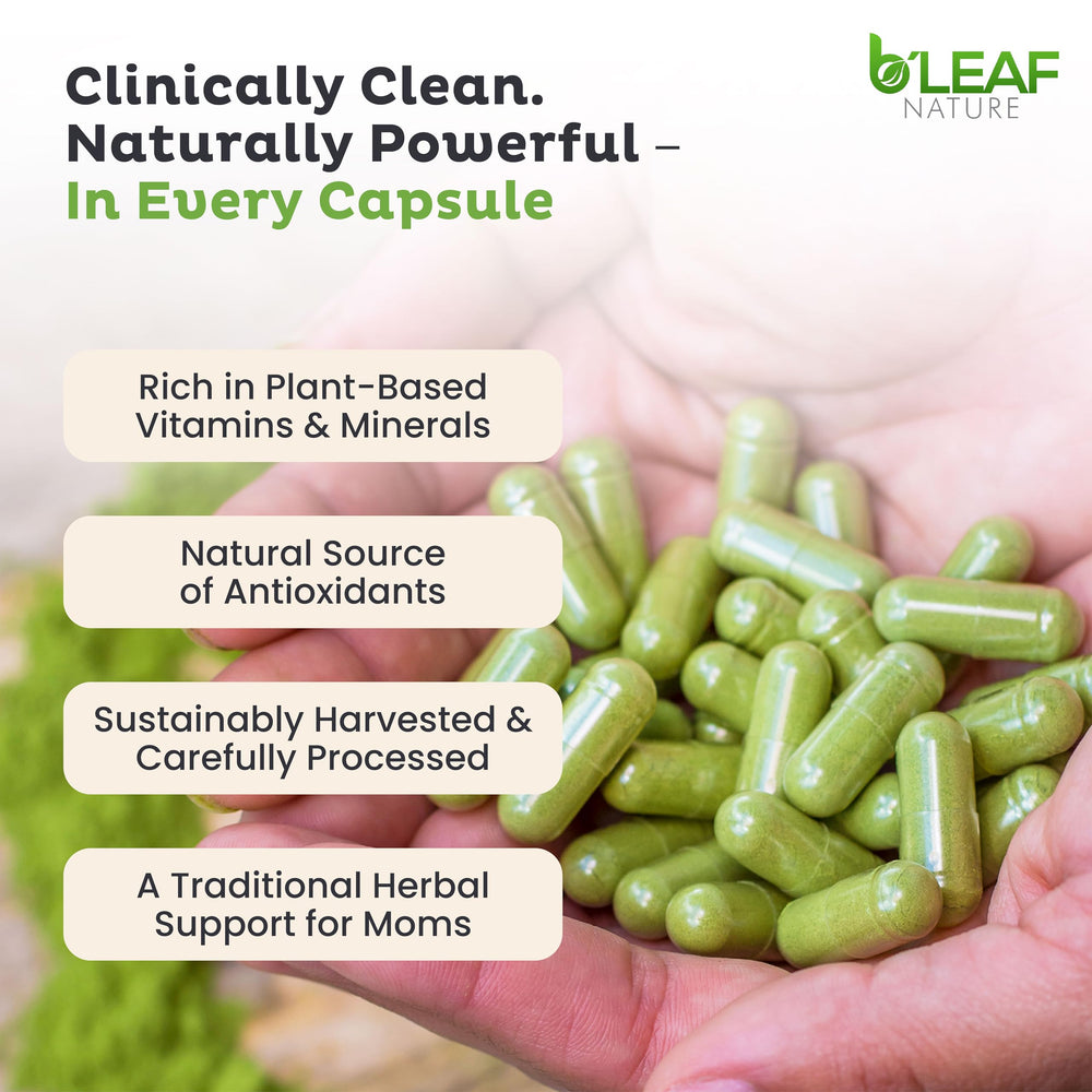B'LEAF NATURE cápsula en mano para comparar tamaño y comodidad