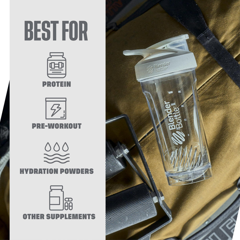 BlenderBottle asa ergonómica flexible para transporte cómodo