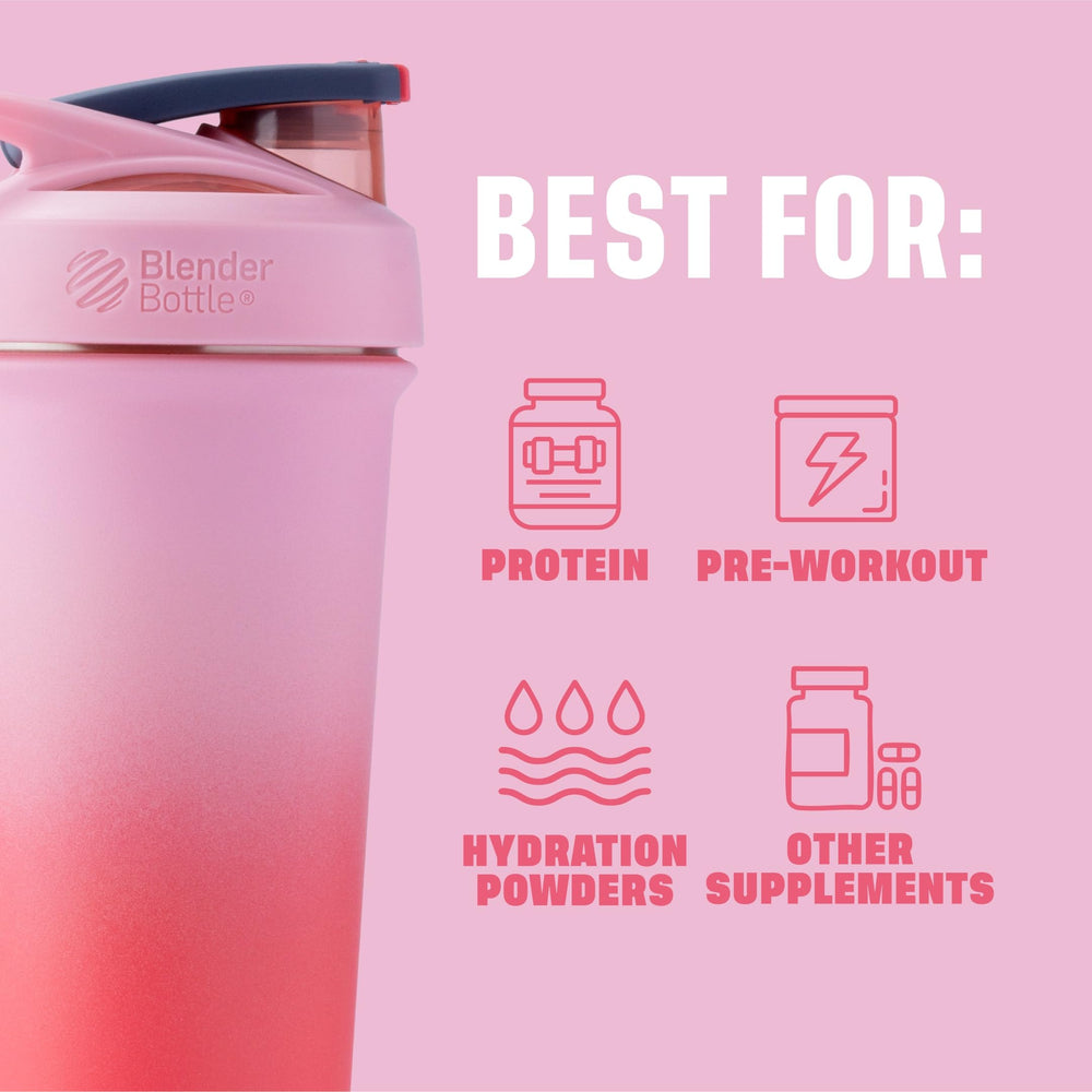 BlenderBottle base redondeada en primer plano para mezclas más homogéneas