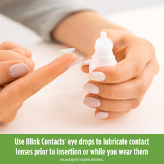Blink uso frente al espejo antes de insertar lentes para confort instantáneo