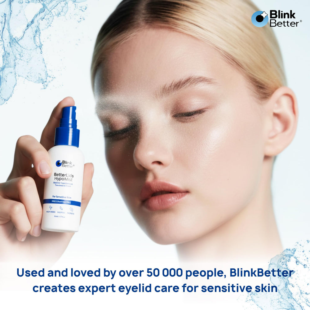 Kit de viaje con BlinkBetter BetterLids en bolso para higiene diaria cómoda