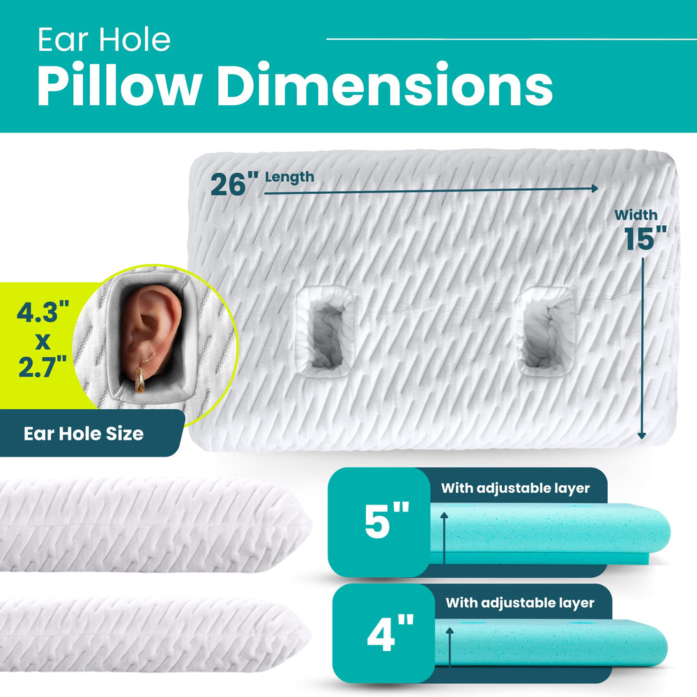 BLISSBURY persona durmiendo con auriculares y almohada que protege oreja