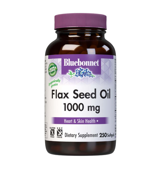 BlueBonnet Aceite de Lino 1000 mg en botella, fuente de omega 3, 6 y 9 para cuidado diario.