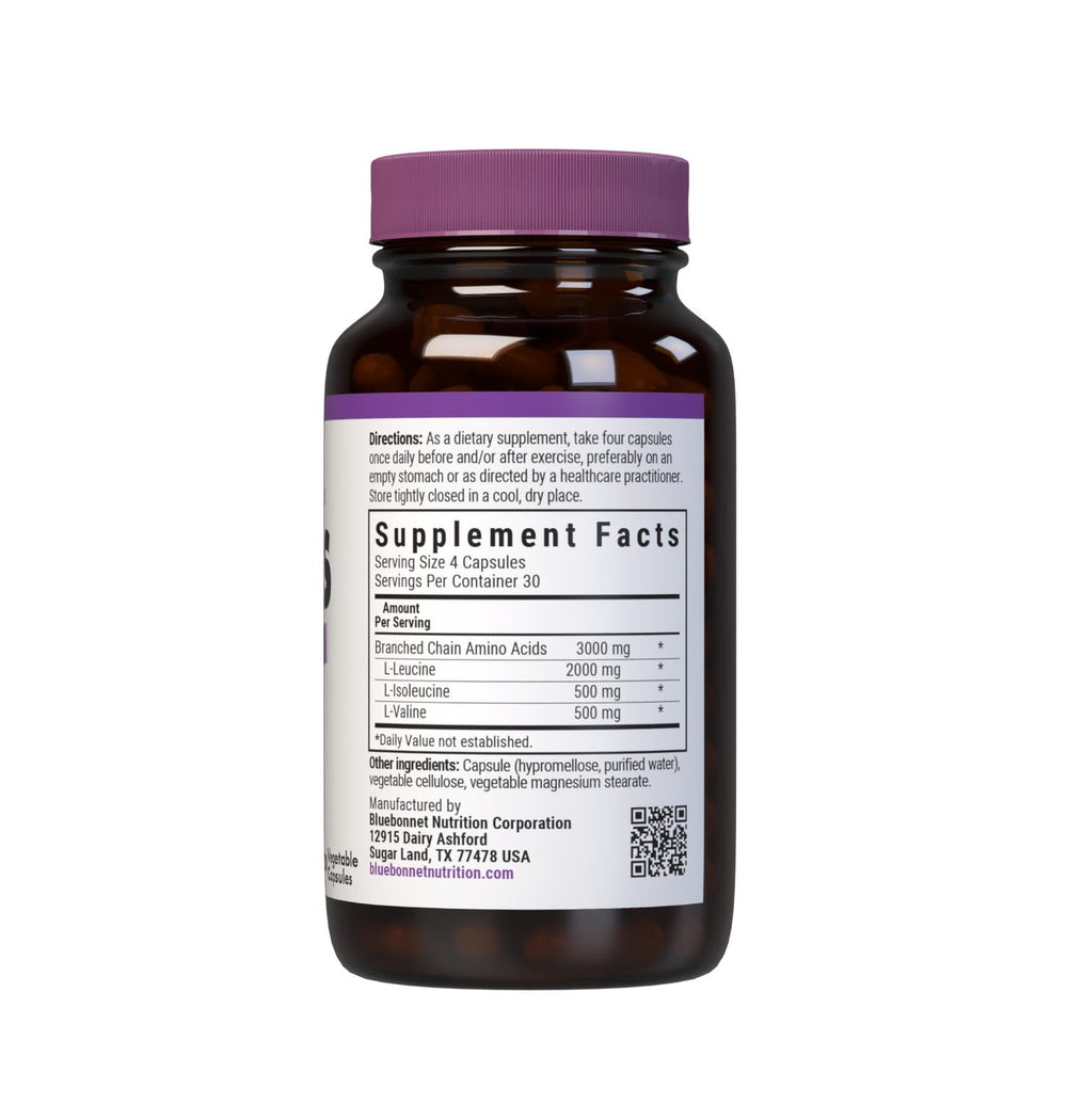 BlueBonnet BCAAs relación 4:1:1 en cápsulas para reparación muscular