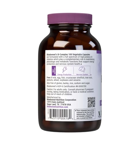 Bluebonnet B Complex cápsulas suaves, suministro completo de vitaminas B.