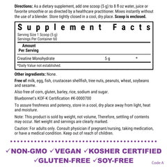 BlueBonnet creatina micronizada 5 g, mezcla fácil para empezar rápido