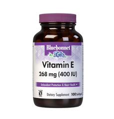 BlueBonnet frasco frontal mostrando 100 cápsulas y beneficio antioxidante