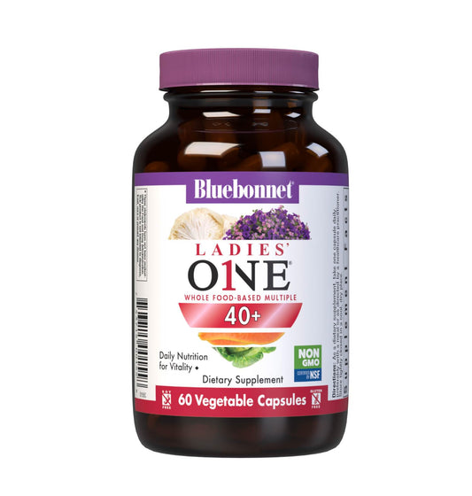 BlueBonnet Ladies’ ONE 40+ cápsulas vegetales ofrecen apoyo diario para mujeres 40+.