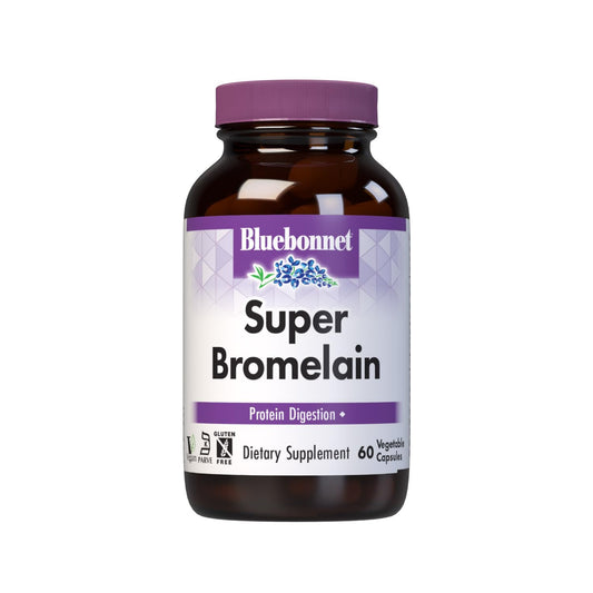 BlueBonnet bromelina, botella de cápsulas 500 mg para apoyo digestivo potencial.