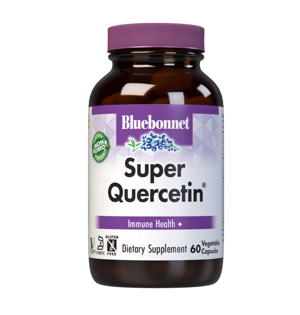 Bluebonnet Super Quercetina: cápsulas vegetales para apoyo diario de la salud.