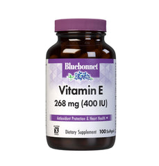 Bluebonnet Vitamina E 400 UI, cápsulas con tocoferoles mezclados para protección antioxidante