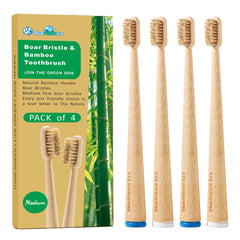 BlueForest Era cepillo de bambú frontal mostrando diseño eco y beneficio compostable