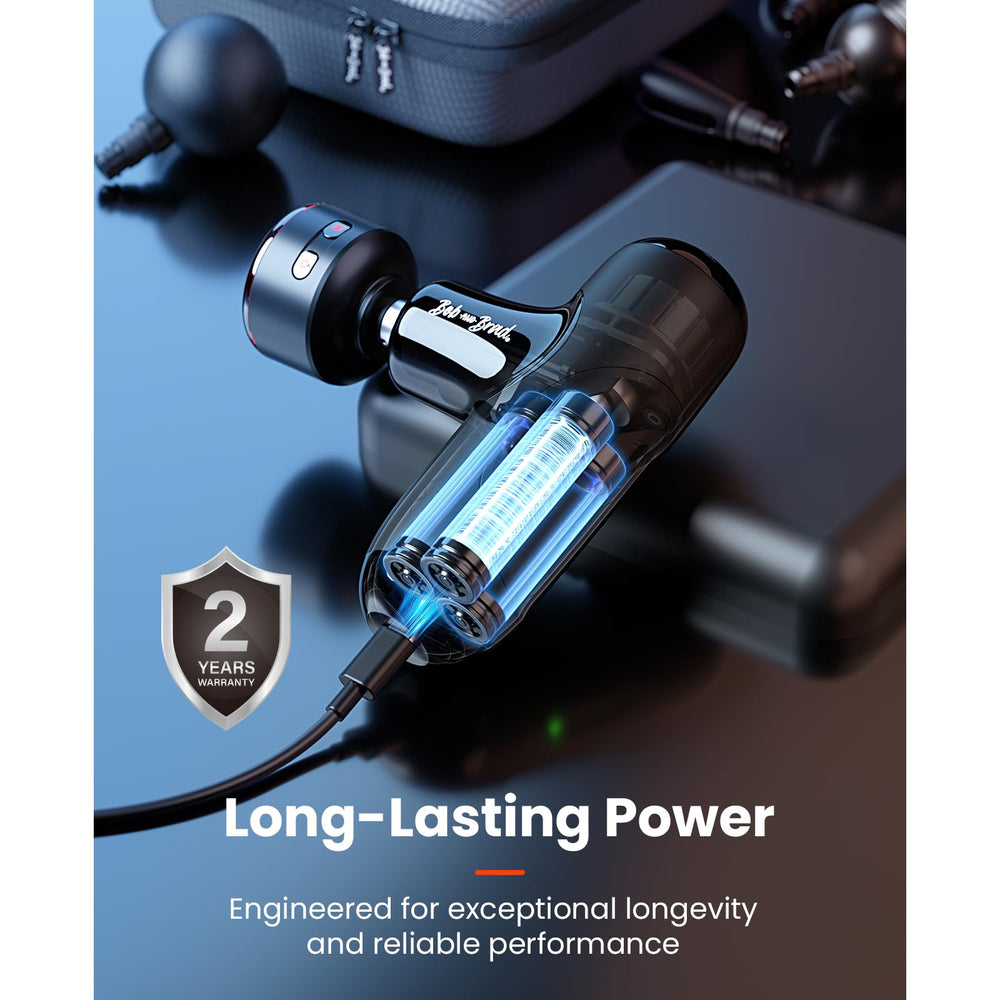 BOB AND BRAD masajeador en mano demostrando control y facilidad de uso portátil