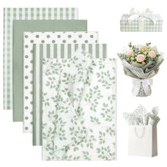 Bobobag paquete frontal de papel seda sage green para envolver con estilo