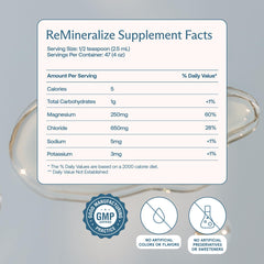BodyBio ReMineralize en vaso con agua para hidratación inmediata