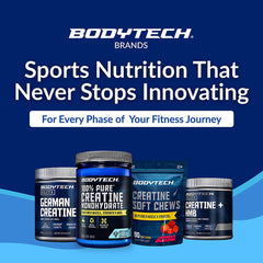 BodyTech tubo abierto mostrando el contenido pulverulento listo para medir