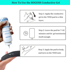 Bogush aplicación del gel en almohadilla ilustra mejor contacto piel-electrodo