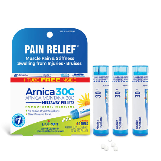 Boiron Arnica 30C tubes and pellets pack for convenient home use