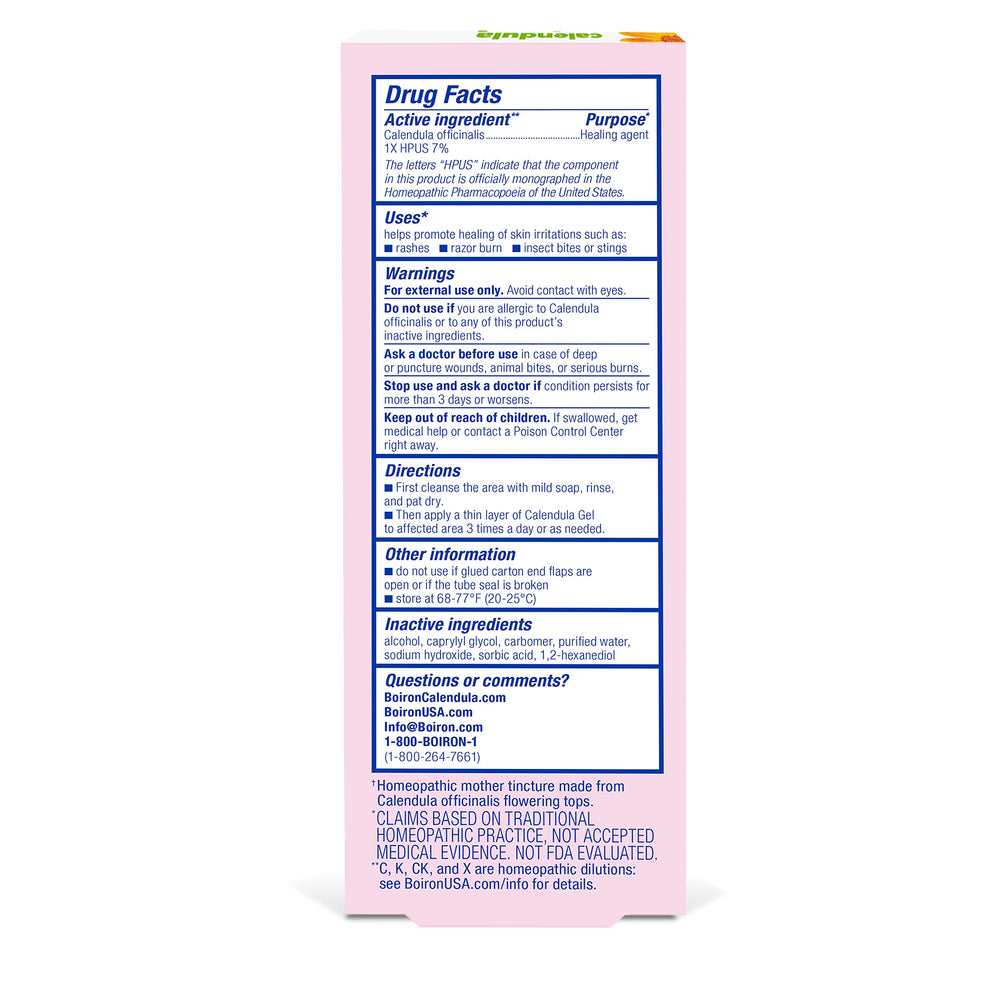 Boiron gel calendula usado en zona de afeitado mostrando alivio inmediato