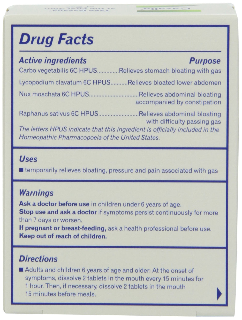 Gasalia tabletas blister 60 frente inicio de síntomas