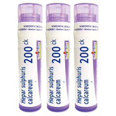 Boiron Hepar Sulphuris Calcareum 200CK, pellets en paquete, alivio suave de tos seca posible