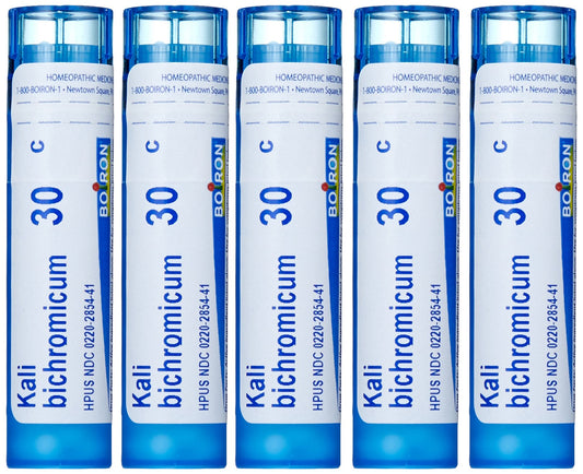 Boiron Kali Bichromicum 30C empaque de 5 frascos para resfriados