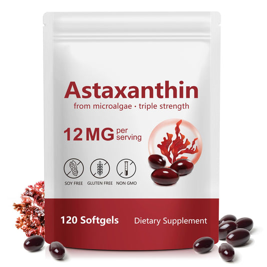 BOIUOITI Astaxantina 12 mg: cápsulas suaves para consumo diario y defensa antioxidante para ojos