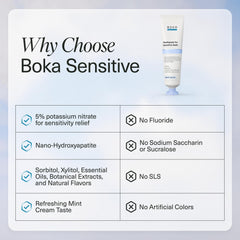 Boka pasta en cepillo de dientes lista para uso y promover alivio de sensibilidad