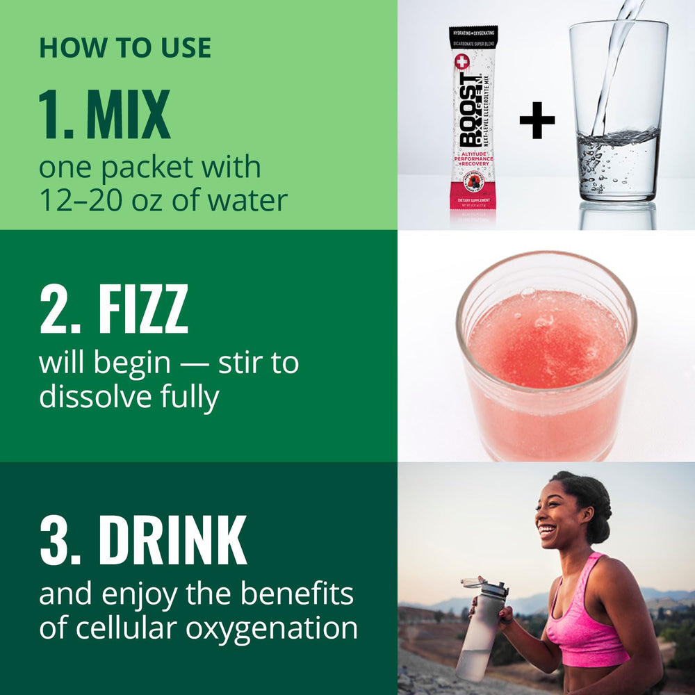 Boost Oxygen comparación de tamaño en manos para referencia de porción