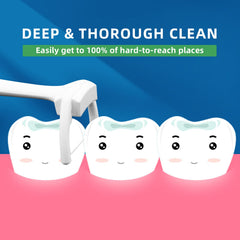 Bopika flosser en uso alcanzando muelas posteriores para limpieza efectiva